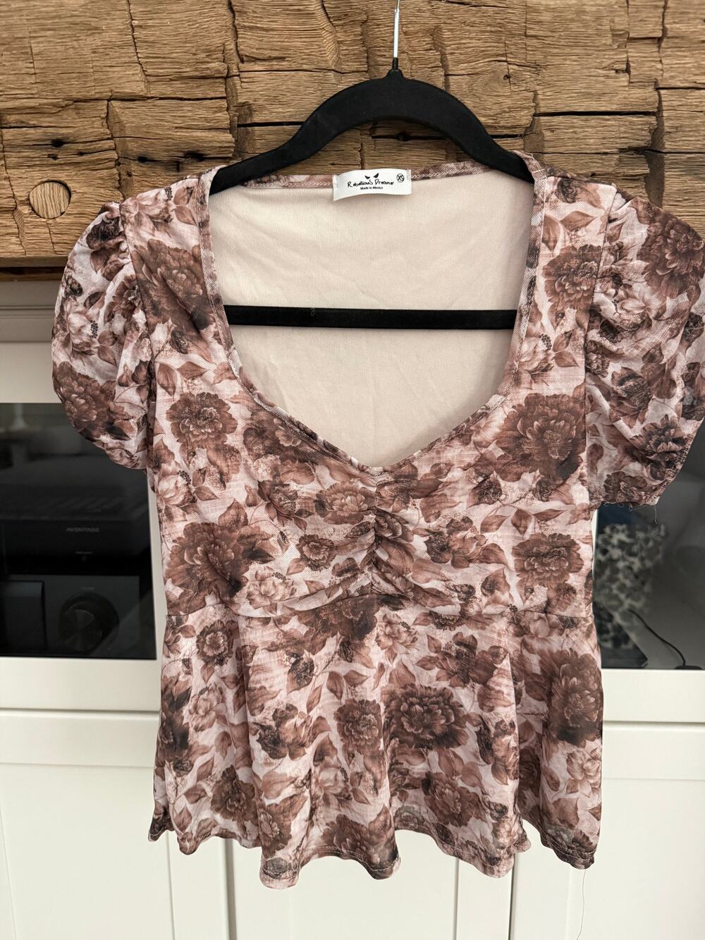 Rebellious Dreamer Y2K Sheer Mesh Floral Babydoll Top Fairy Grunge XS